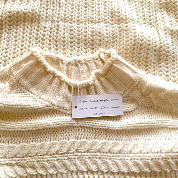 SIMPLEE WOMEN OVERSIZED KNITTED LONG SLEEVE PULLOVER SWEATER SIZE SMALL 🌟NWT🌟 - Picture 10 of 12